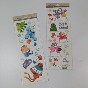 Miss Elizabeth's Acid Free Winter Theme Snowmen Let It Snow Stickers